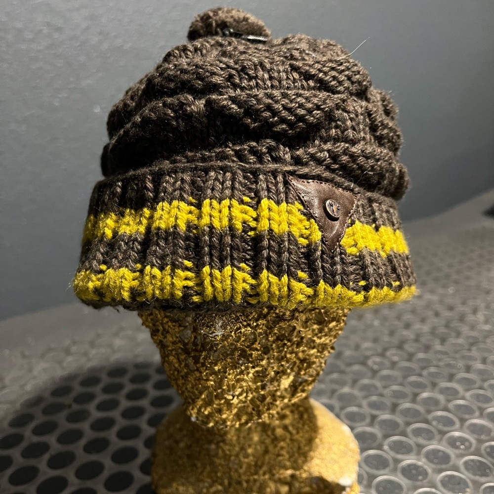 Nobis knit slouch hat. Unisex, O/S, style name is BOBBLE